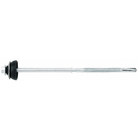 Index – Lot de 250 vis autoperceuses pour fibrociment 6,3 x 130 mm – Acier zingué avec rondelle d’étanchéité – Pour toiture en tôle - FI63130