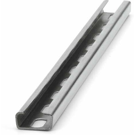 Index – Profilés type 'C' pour charges légères en acier zingué 25 x 8 x 0,80 mm – Longueur 1000 mm – Boîte de 30 unités