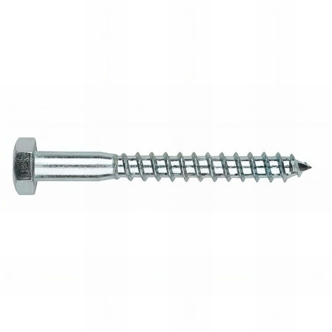 Tirefond à visser pour bois - Tête hexagonale - Filetage partiel - Acier Zingué 12 x 80 - Boite de 50