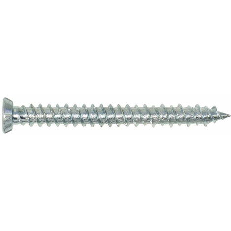 Boite de 100 - Vis à béton - Tête plate - Empreinte Torx - Zinguée 7,5 x 182 Ø6 - Boite de 100