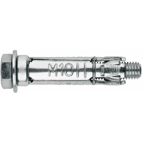 Index – Cheville à ailettes en acier pour charges lourdes – Vis 6.8 M10 x 60 mm Ø16 – Boîte de 50 unités pour béton armé et brique pleine