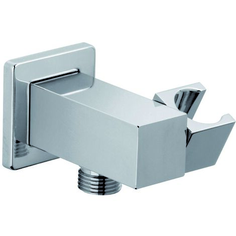 Support douchette prise d'eau mural orientable Carré (1/2)