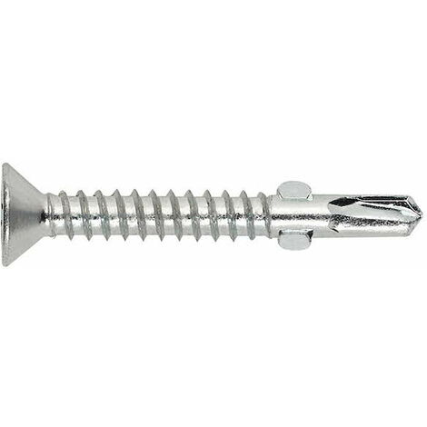 Vis autoperceuse avec pointe foreuse à 2 ailettes - Tête fraisée - Empreinte Torx - Zinguée 5,5 x 50 - Boite de 500