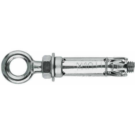 Cheville à ailettes en acier pour charges lourdes - Piton - Zingué M12 x 80 Ø20 - Boite de 25 (1/4)