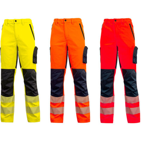 Pantalon de travail stretch haute visibilité ROY - Orange Fluo M - FR (42) - EU (48) (1/4)