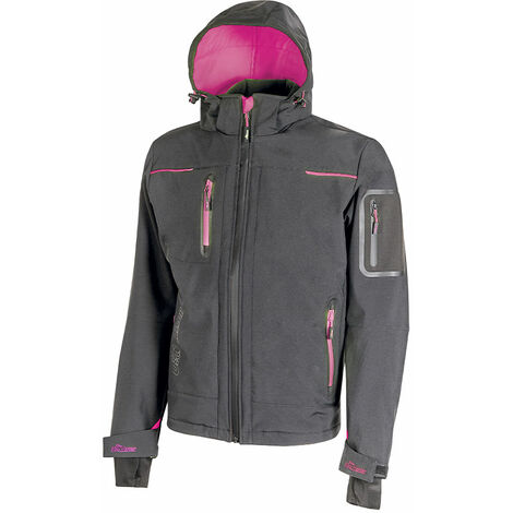 Veste de travail softshell doublé micro polaire Femme - SPACE Veste de travail softshell doublé micro polaire Femme SPACE - Gris/Fuchsia XS (1/10)