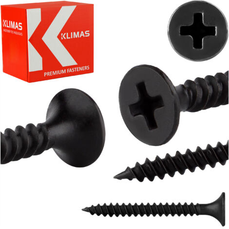 Vis à plaque de plâtre tête trompette PH 3,5 x 35 mm – Acier phosphaté – Boîte de 1000 pièces – Fixation sur acier