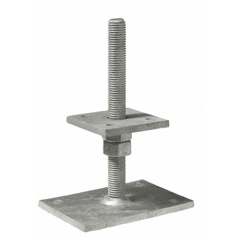 Simpson Strong Tie – Pied de poteau réglable 80x80mm – Accessoire pour poteau en acier – Fixation robuste pour structures en bois ou métal – Adapté pour chantiers humides - APB100