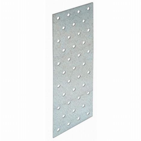 Simpson Strong Tie – Plaque perforée en acier galvanisé S250GD + Z275 – Dimensions 80 x 240 mm – Épaisseur 2 mm – 42 trous Ø 5 mm pour assemblages bois