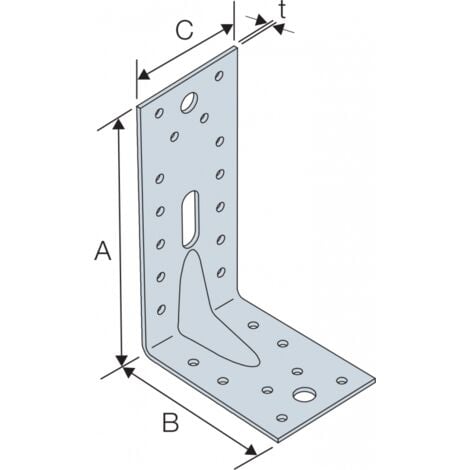 Grande équerre renforcée E9S/2.5 152.5x94mm - ep 2.5mm