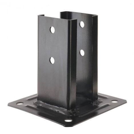 Simpson Strong Tie – Pied de poteau de jardin noir – Accessoire pour poteau – Fixation rapide – Dimensions 70x70mm – Pour béton armé