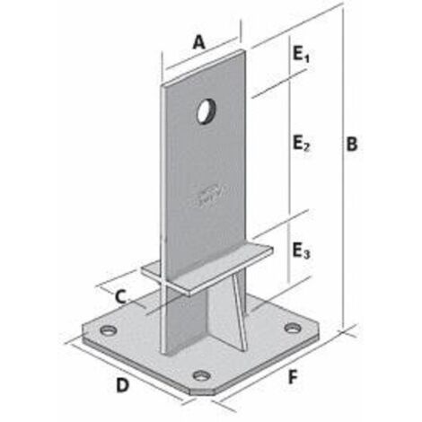 Simpson Strong Tie – Pied de poteau en âme pour bois et béton – Acier S235 JR galvanisé – Résistance à la corrosion – PPSDT230