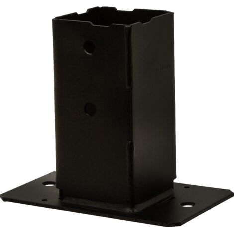 Simpson Strong Tie – Pied de poteau carré pour muret et bord de dalle 70x70 mm – Acier S235JR – Finition noire – PPJBM70PB