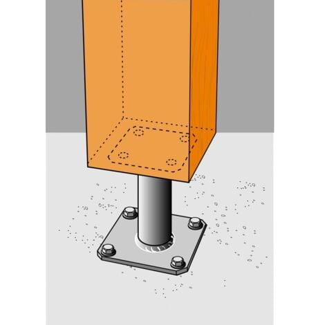 Pied de poteau "prêt-à-fixer" KIT FIX PPA 100x150mm - ep 4mm