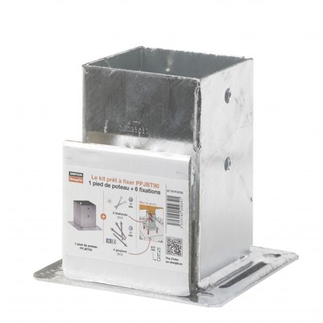 Pied de poteau jardin - KIT FIX PPJBT 90x90