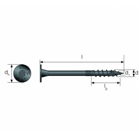 Vis à bois de construction - Tête fraisée - Filetage partiel - Torx 8x67mm - T40 - Boite de 50