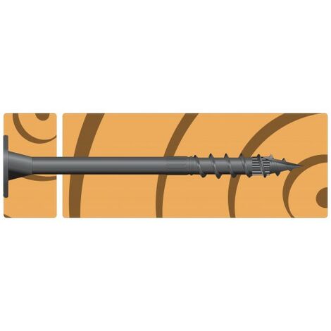 Vis à bois de construction - Tête fraisée - Filetage partiel - Torx 8x67mm - T40 - Boite de 50