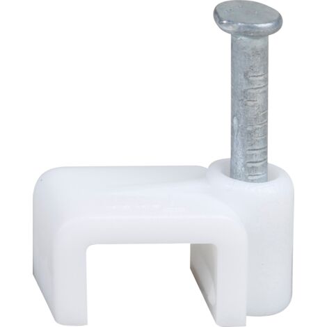 Boite de 100 pontets attaches pour cables méplat 2x0,5² ou 2x0,75² blanc RAL9010 (1/3)