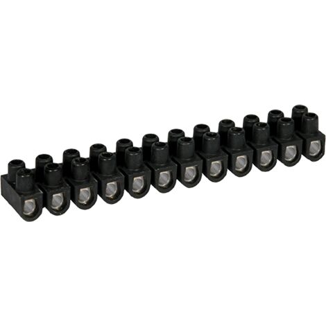 Eur Ohm – Domino électrique 12 plots à vis 16 mm² – Barrette acier noire – Intensité 76A – Connexion sécurisée pour câbles