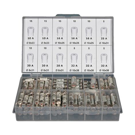 Eur Ohm – Coffret de 110 fusibles domestiques sans voyant percuteur – Intensité 10A – Tension 230V – Protection contre surcharges et courts-circuits