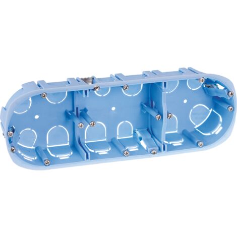 Eur Ohm – Boîte de dérivation triple 67x40mm – Entraxe 71 – Pour installations électriques en espaces confinés – Compatible avec HAGER, LEGRAND (1/7)