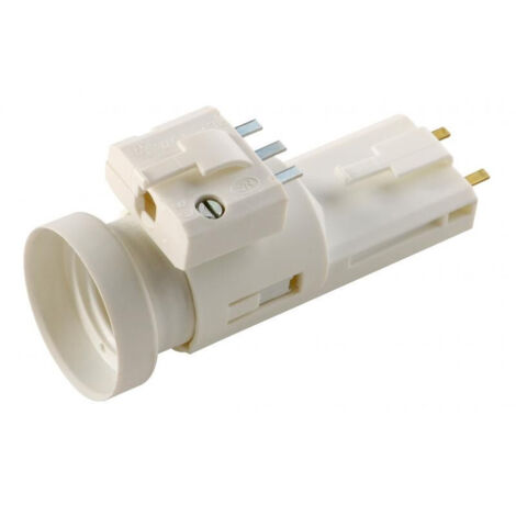 Eur Ohm – Douille DCL E27 courte – Connexion automatique rapide – Fiche mâle clipsée – Normes NF EN 61995-1/-2 et NF EN 60238 – Finition blanche RAL 9010 (1/6)