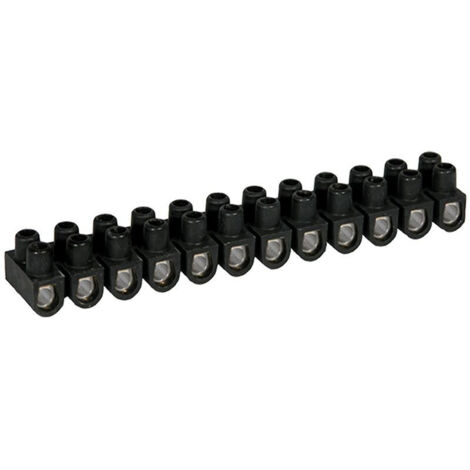 Eur Ohm – Domino électrique 12 plots à vis – Acier noir – Section câble 10 mm² – Capacité 57A pour connexions sécurisées