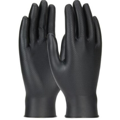Gants jetables en nitrile taille L – Lot de 50 pièces – Résistants avec motif en écailles pour meilleure adhérence – Compatibles écrans tactiles – Grippaz (1/10)