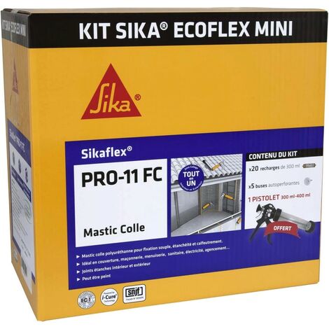 Sika – Kit Ecolflex Pro-11FC – 35 poches de 300ml – Pistolet marron pour colles epoxy – Usage professionnel