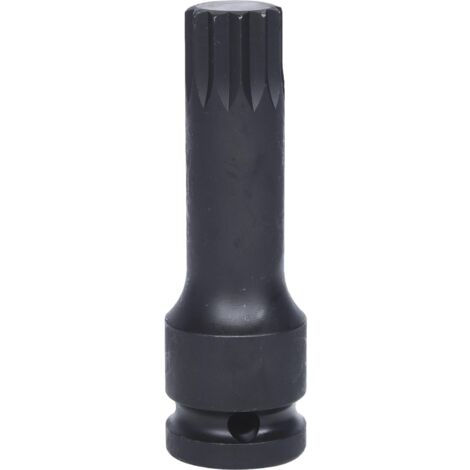 KS Tools 515.1176 - Douille à Chocs Longue 1/2'' XZN M18 - 75 Mm - Chrome-Molybdène Pour Utilisation à Chocs
