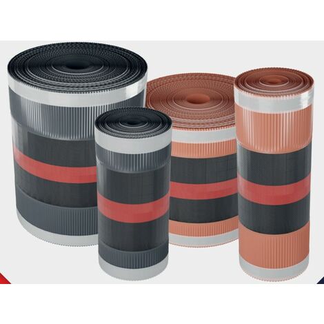 Closoir souple pour faitage et arêtier 310mm x 5ml – Tissu stabilisé aux U.V – Bavette aluminium 0,12mm – Perméabilité 46,1 cm3/cm2/s