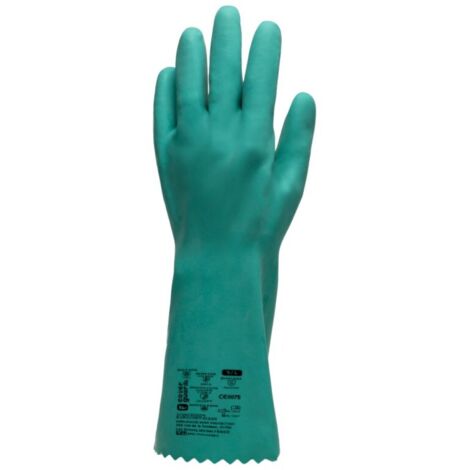 Lot de 12 paires de gants nitrile NI550 - Nitrile vert coton Taille 9