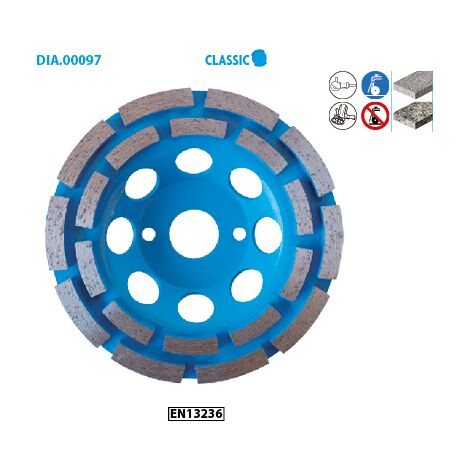 Plateau diamanté béton Classic ø 115 Alésage 22,23 Ep. 7,0mm