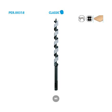 Mèche hélicoïdale SDS+ pour charpente bois Classic ø 12 Long. 400 Long. Utile 320mm