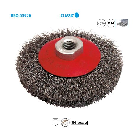 Brosse cuvette fil acier ondulé pour métal  Classic ø 115 Fil 0,30 Boite de  1 (1/3)