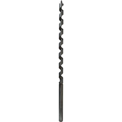 Leman – Mèche hélicoïdale acier 30mm – Longueur 460mm, utile 380mm – Queue 6 pans pour perçage bois charpente – Pointe de centrage pour avance automatique - 6PANS (1/5)