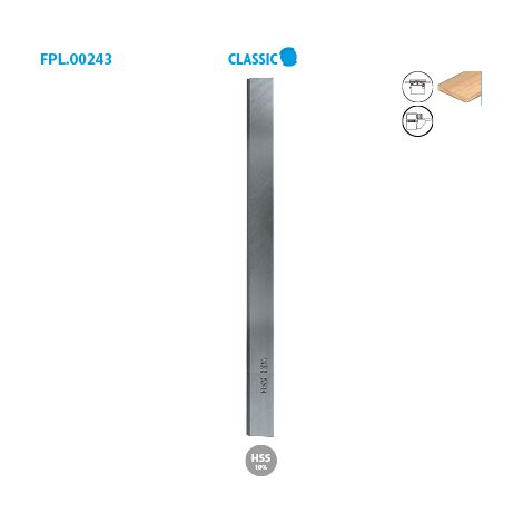 Leman – Fers de dégauchisseuse HSS 18% – Longueur 410mm – Largeur 25mm – Épaisseur 3mm – Pour bois massif et noueux – Coupe précise