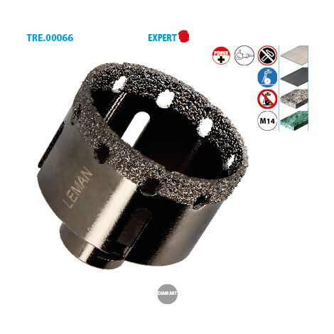 Kit 8 Couronnes Diamant M14 Pour Carrelage - Ø20 à 68mm - Pour Grès, Granit - Qualité Premium