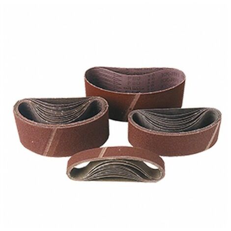 Lot de 3 bandes sans fin corindon 100 x 560 mm Gr. 40 pour bois et métal - LEMAN - 100560.01