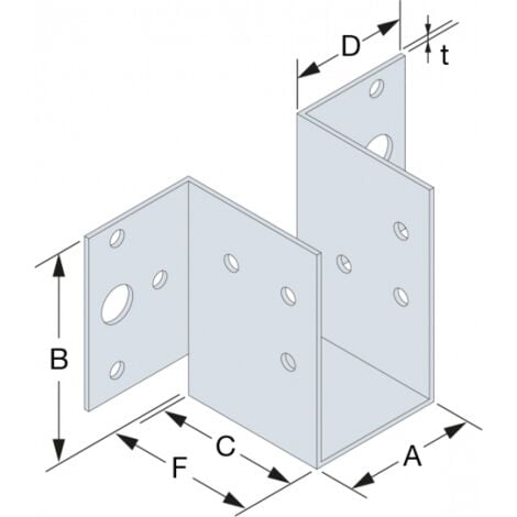 Mini fixe panne MF 38x63.5mm - ep 1.5mm