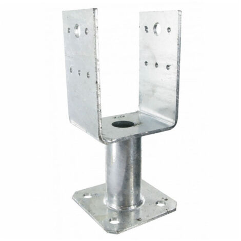 Pied de poteau U avec platine PPUP 70x70mm
