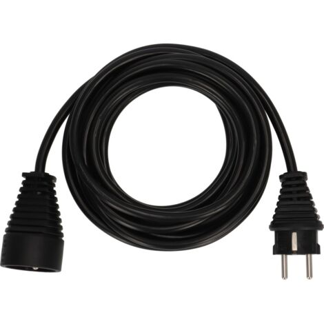 Rallonge électrique prolongateur d'intérieur - IP20 Noir - 10m - H05VV-F 3G1,5 (1/3)