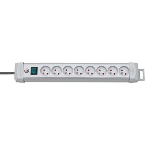 Multiprise Premium Plus avec interrupteur à voyant lumineux - H05VV-F 3G1,5 8 PRISES / 3m - Gris