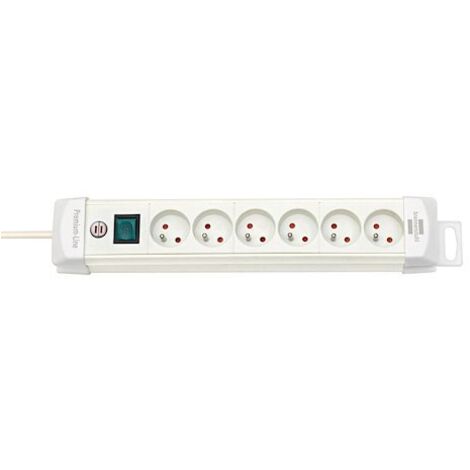 Multiprise Premium Plus avec interrupteur à voyant lumineux - H05VV-F 3G1,5 6 PRISES / 3m - Blanc