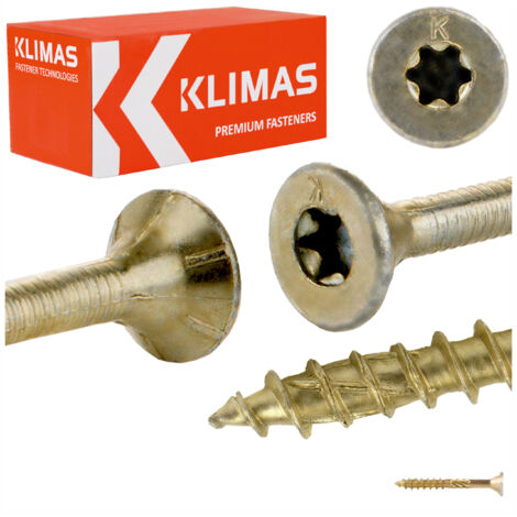 Vis à bois bichromatée - tête fraisée - filetage partiel - empreinte torx - pointe anti-fendage 4 x 40 - Boîte de 400