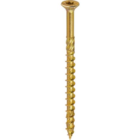 Vis à bois bichromatée - tête fraisée - filetage partiel - empreinte torx - pointe anti-fendage 4 x 70 - Boîte de 200