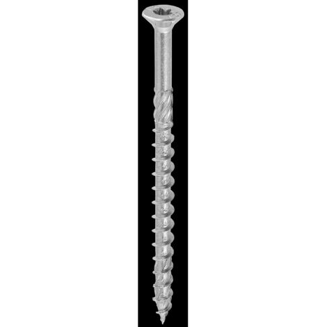 Vis à bois zinguée blanc - tête fraisée - filetage partiel - empreinte torx - pointe anti-fendage 8 x 100 - Boîte de 50