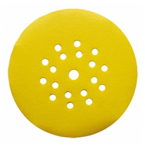 Disque auto-agrippant - 6 +1 trous - D. 225 mm Gr. 80 - Corindon-jaune LEMAN - 4423780 (1/2)