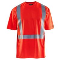 T-shirt de travail haute visibilité col V anti-UV anti-odeur 3382 - Rouge fluo XXL