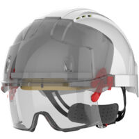 FP – Casque sur-lunette EVO VISTAlens ventilé – Norme EN 166/EN 170/EN 397 – Coiffe ABS avec ventilation ajustable – Protection éclats